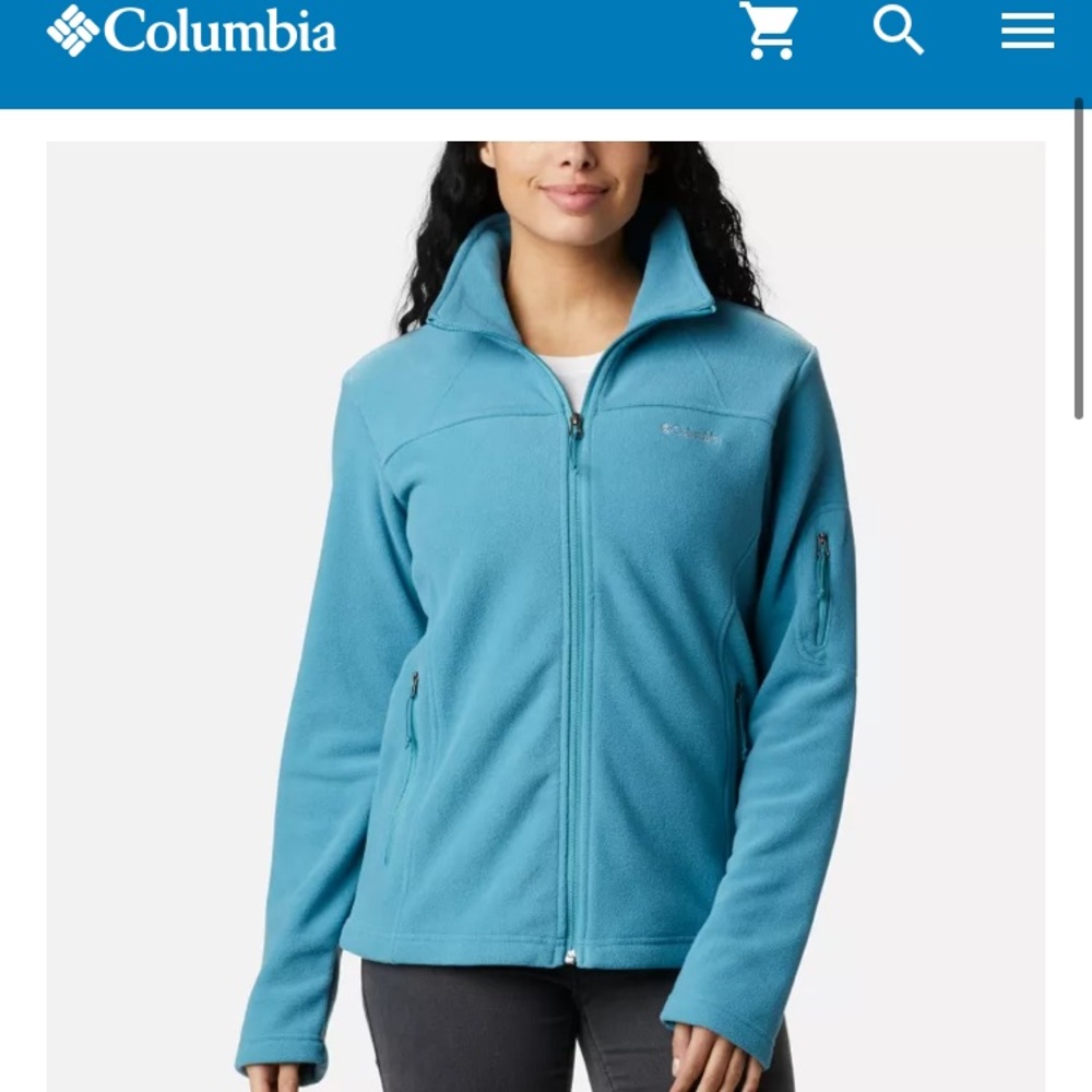 Columbia Women’s Teal Fast Trek II Fleece Full Zip Jacket Size Large.